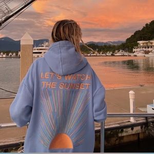 Blue Dandy Worldwide Let’s Watch The Sunset Hoodie Size Large Unisex